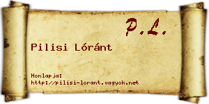 Pilisi Lóránt névjegykártya